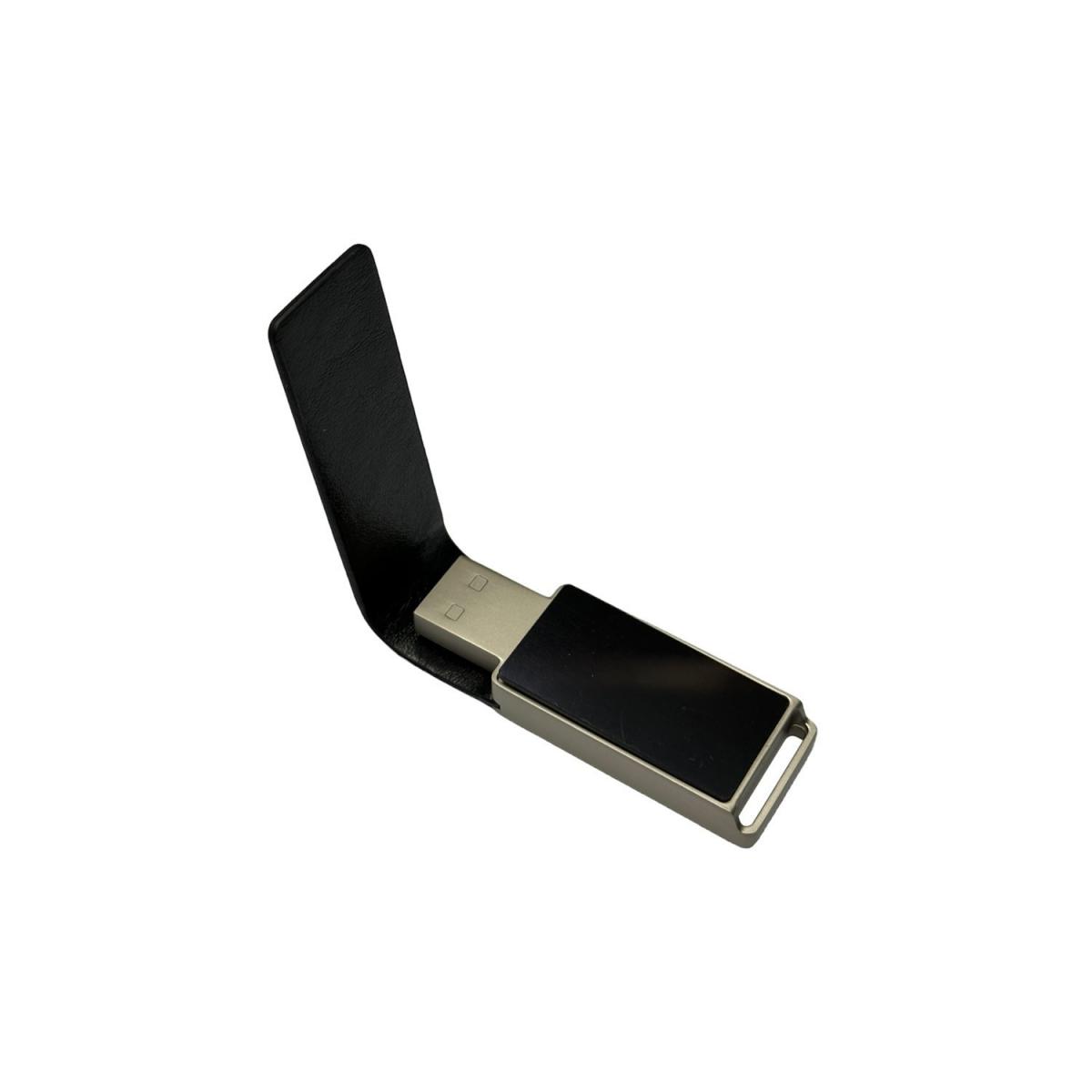 Deri Kapaklı Beyaz Işıklı USB Bellek 32GB